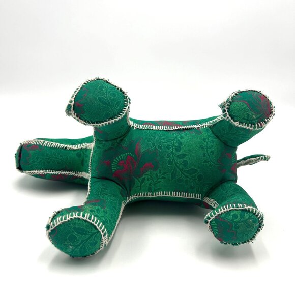 Handmade Green & Pink Floral Damask Fabric Rhino, Baby Shower, Kids Room Decor - Picture 6 of 9